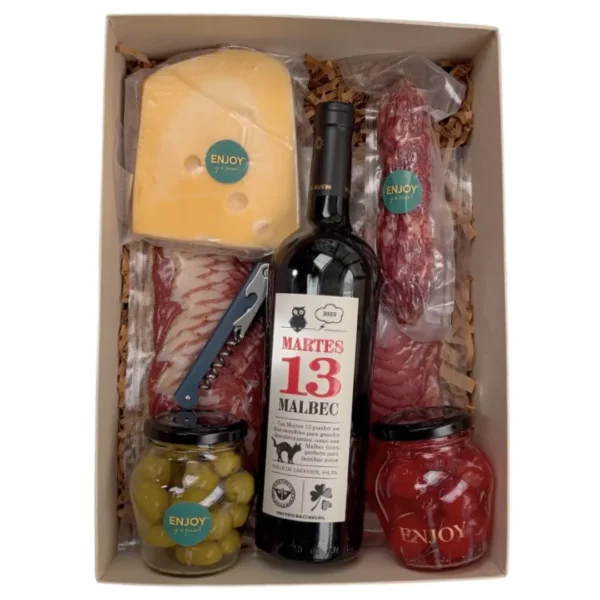 Box Vinoteca Premium NAT (Picada + Vino Seleccionado)